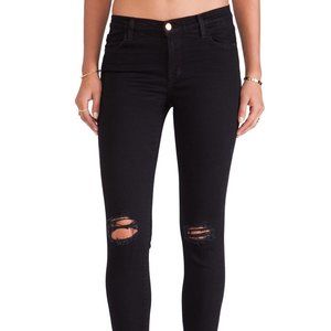 J BRAND SUPER SKINNY JEANS BLACKOUT SZ 24 $228